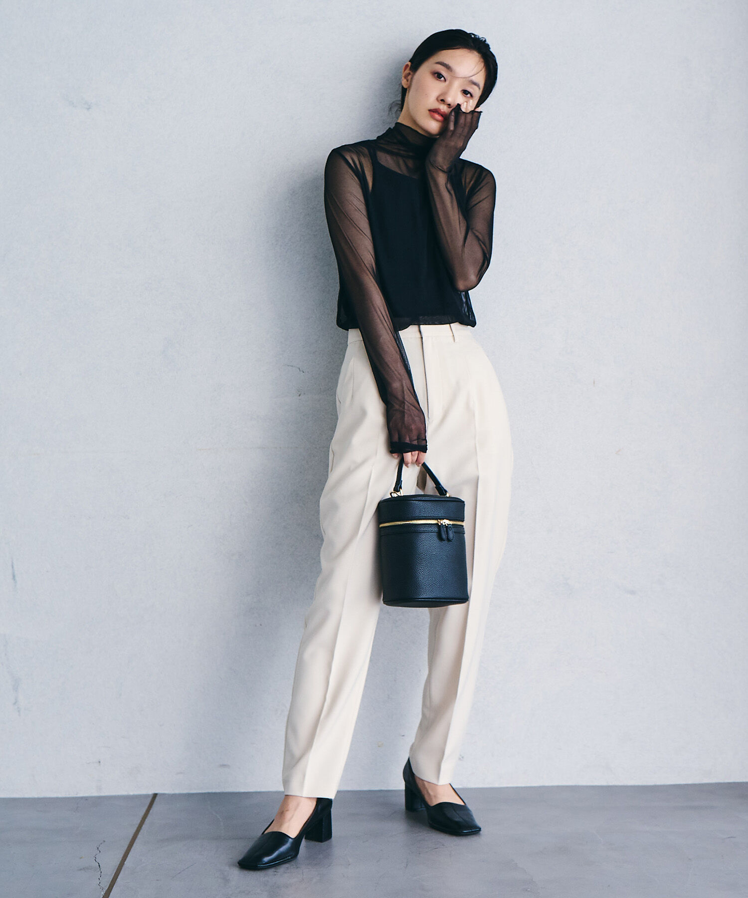 VIS「【程よい透け感】チェック＆花柄＆無地シアーインナー」|Tシャツ・カットソー|