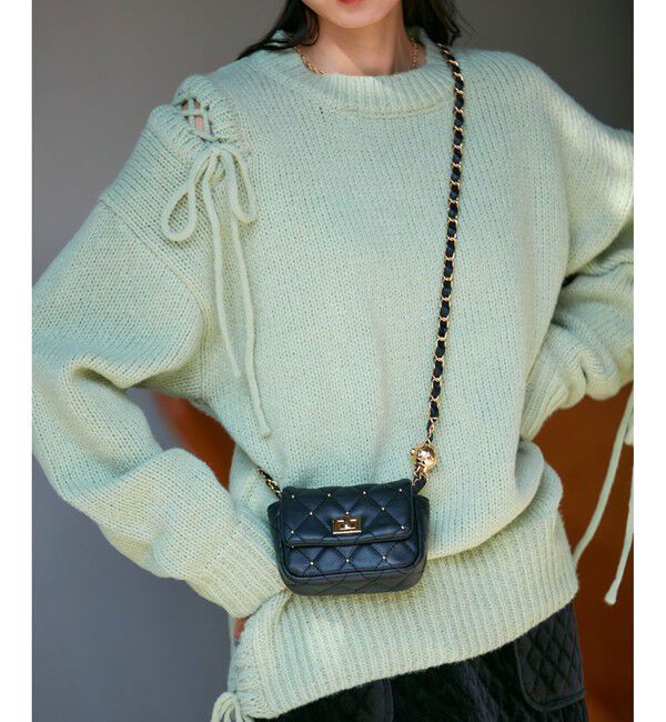 VIS「レースアップリボンニット【WEB・アウトレット限定】」|ニット・セーター|