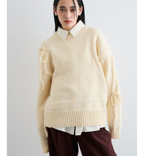 VIS「レースアップリボンニット【WEB・アウトレット限定】」|ニット・セーター|