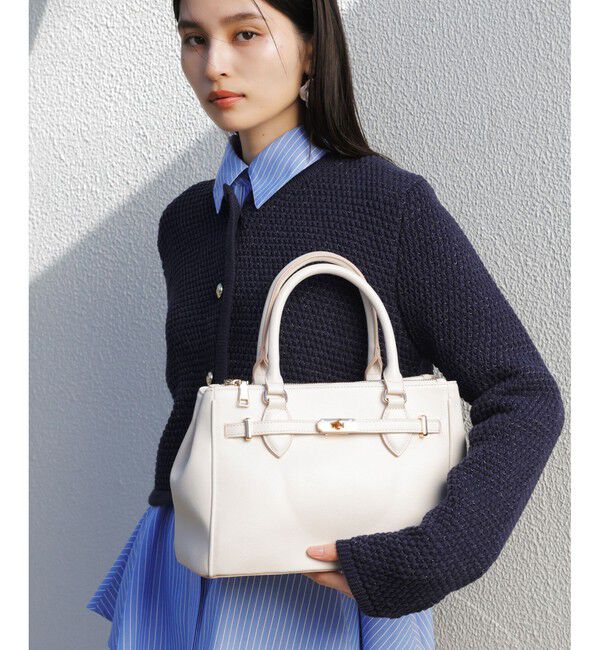 VIS「【新色追加】【2WAY】フロント金具3層トートバッグ」|ショルダー・メッセンジャー|