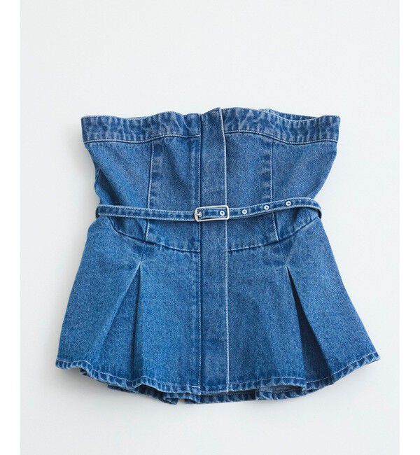 VIS「【洗える】デニムフレアベアトップ」|キャミソール|