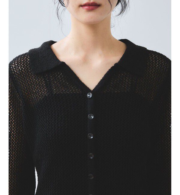 VIS「【WEB/一部店舗限定】配色ラメポロ襟カーディガン/美シルエット」|カーディガン|