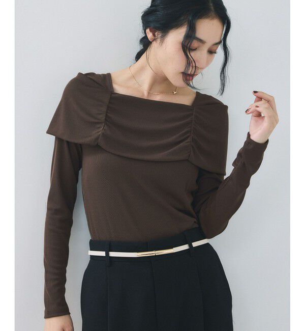 VIS「テレコオフショルダーロングスリーブプルオーバー」|Tシャツ・カットソー|