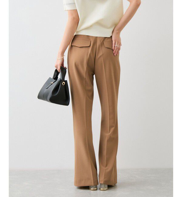 VIS「カットジョーゼットフレアパンツ/イージーケア」|チノ|