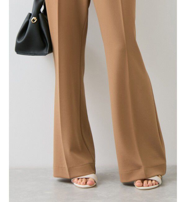 VIS「カットジョーゼットフレアパンツ/イージーケア」|チノ|