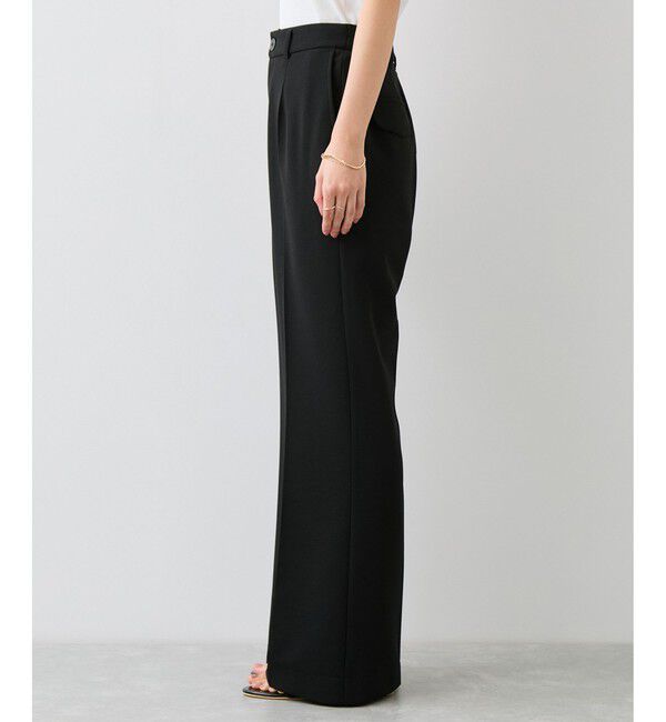 VIS「カットジョーゼットフレアパンツ/イージーケア」|チノ|