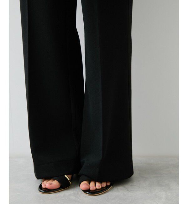 VIS「カットジョーゼットフレアパンツ/イージーケア」|チノ|