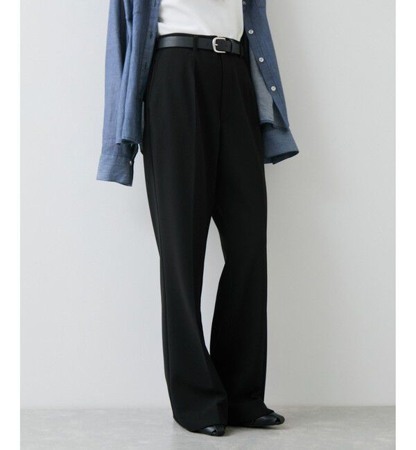 VIS「カットジョーゼットフレアパンツ/イージーケア」|チノ|