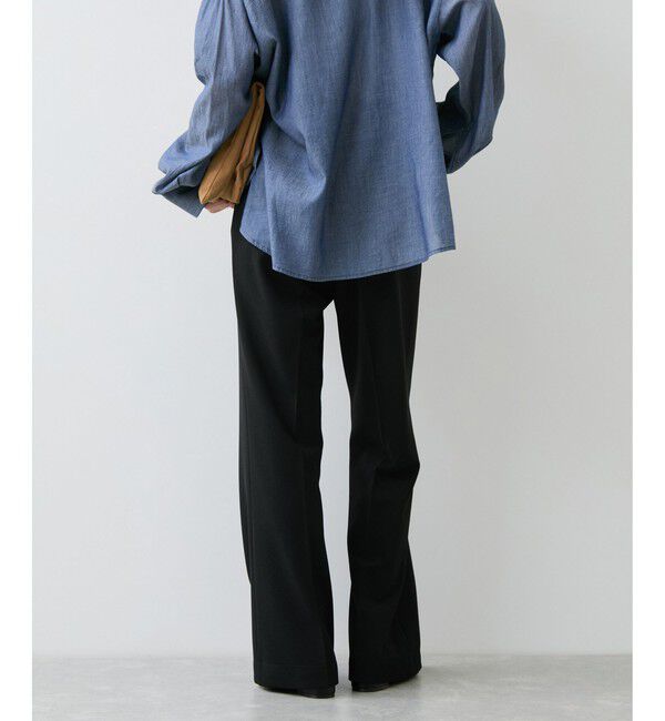 VIS「カットジョーゼットフレアパンツ/イージーケア」|チノ|