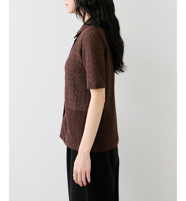 VIS「レース衿付きカーディガン」|カーディガン|