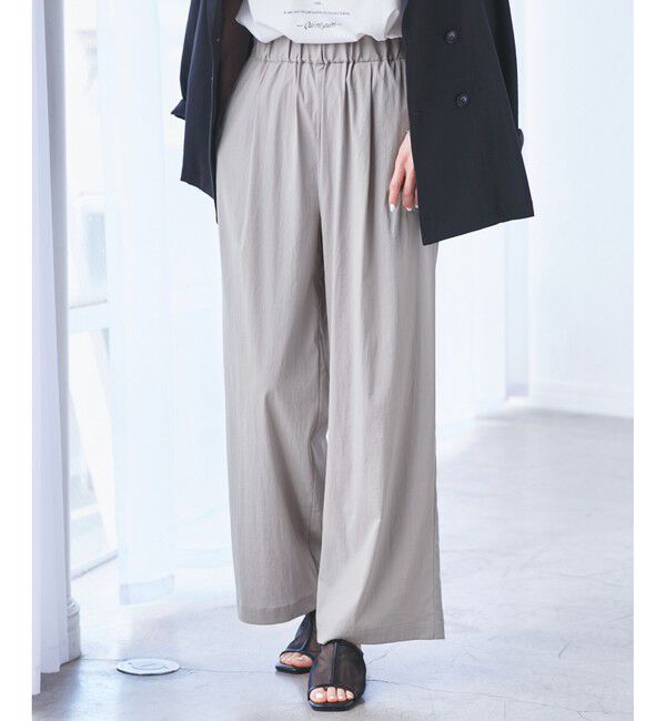 Rope&rsquo;Picnic「【UVカット】レーヨンナイロンイージーワイドパンツ」|チノ|