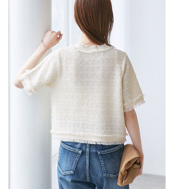 Rope&rsquo;Picnic「【サマー・ツイード】ハーフスリーブカーディガン」|カーディガン|