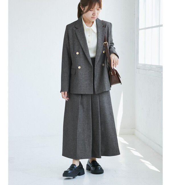 Rope&rsquo;Picnic「【低身長・小柄さんサイズ】レディハンサムシリーズ ウールライク金ボタンジャケット(半裏地)」|テーラードジャケット|