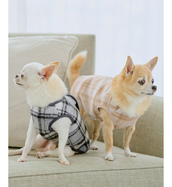 ROPE PICNIC PASSAGE「【DOG】チェック柄シャギーベスト」|その他|