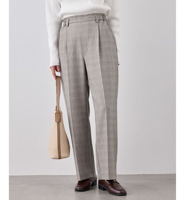 Rope&rsquo;Picnic「メランジドビーチェックパンツ/セットアップ対応・防シワ・接触冷感」|スラックス|