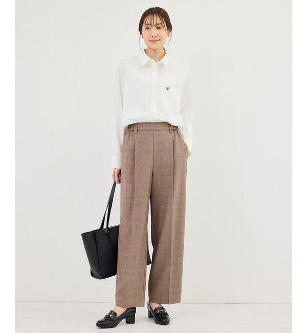 Rope&rsquo;Picnic「メランジドビーチェックパンツ/セットアップ対応・防シワ・接触冷感」|スラックス|