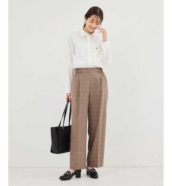 Rope&rsquo;Picnic「メランジドビーチェックパンツ/セットアップ対応・防シワ・接触冷感」|スラックス|