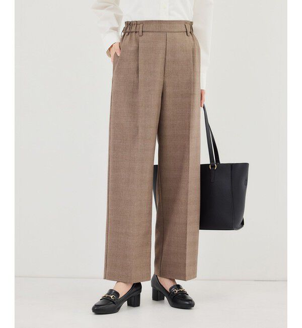 Rope&rsquo;Picnic「メランジドビーチェックパンツ/セットアップ対応・防シワ・接触冷感」|スラックス|