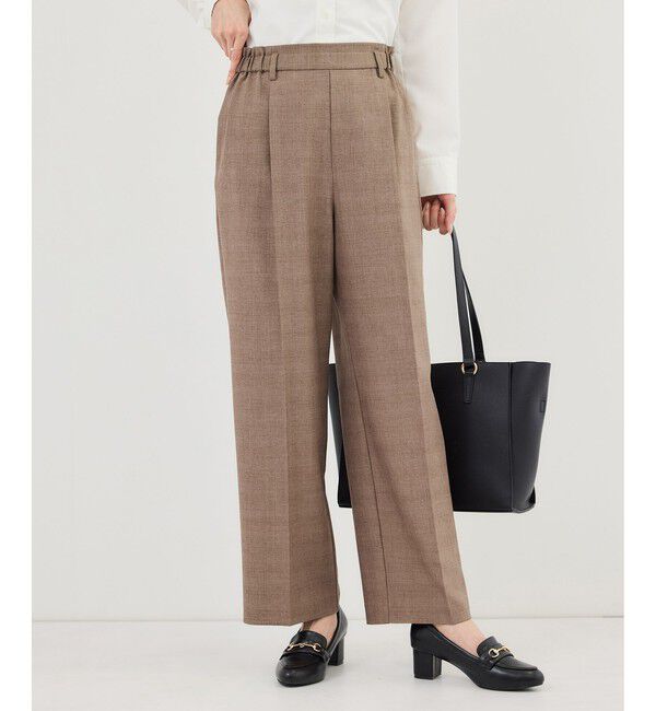 Rope&rsquo;Picnic「メランジドビーチェックパンツ/セットアップ対応・防シワ・接触冷感」|スラックス|