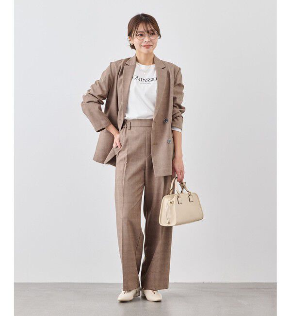 Rope&rsquo;Picnic「メランジドビーチェックパンツ/セットアップ対応・防シワ・接触冷感」|スラックス|