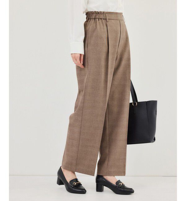 Rope&rsquo;Picnic「メランジドビーチェックパンツ/セットアップ対応・防シワ・接触冷感」|スラックス|