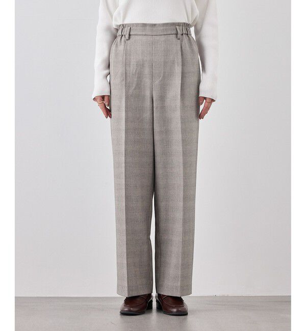 Rope&rsquo;Picnic「メランジドビーチェックパンツ/セットアップ対応・防シワ・接触冷感」|スラックス|