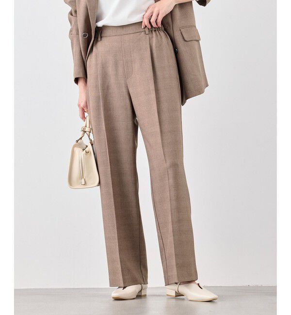 Rope&rsquo;Picnic「メランジドビーチェックパンツ/セットアップ対応・防シワ・接触冷感」|スラックス|