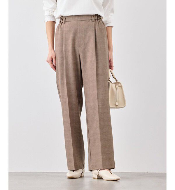 Rope&rsquo;Picnic「メランジドビーチェックパンツ/セットアップ対応・防シワ・接触冷感」|スラックス|