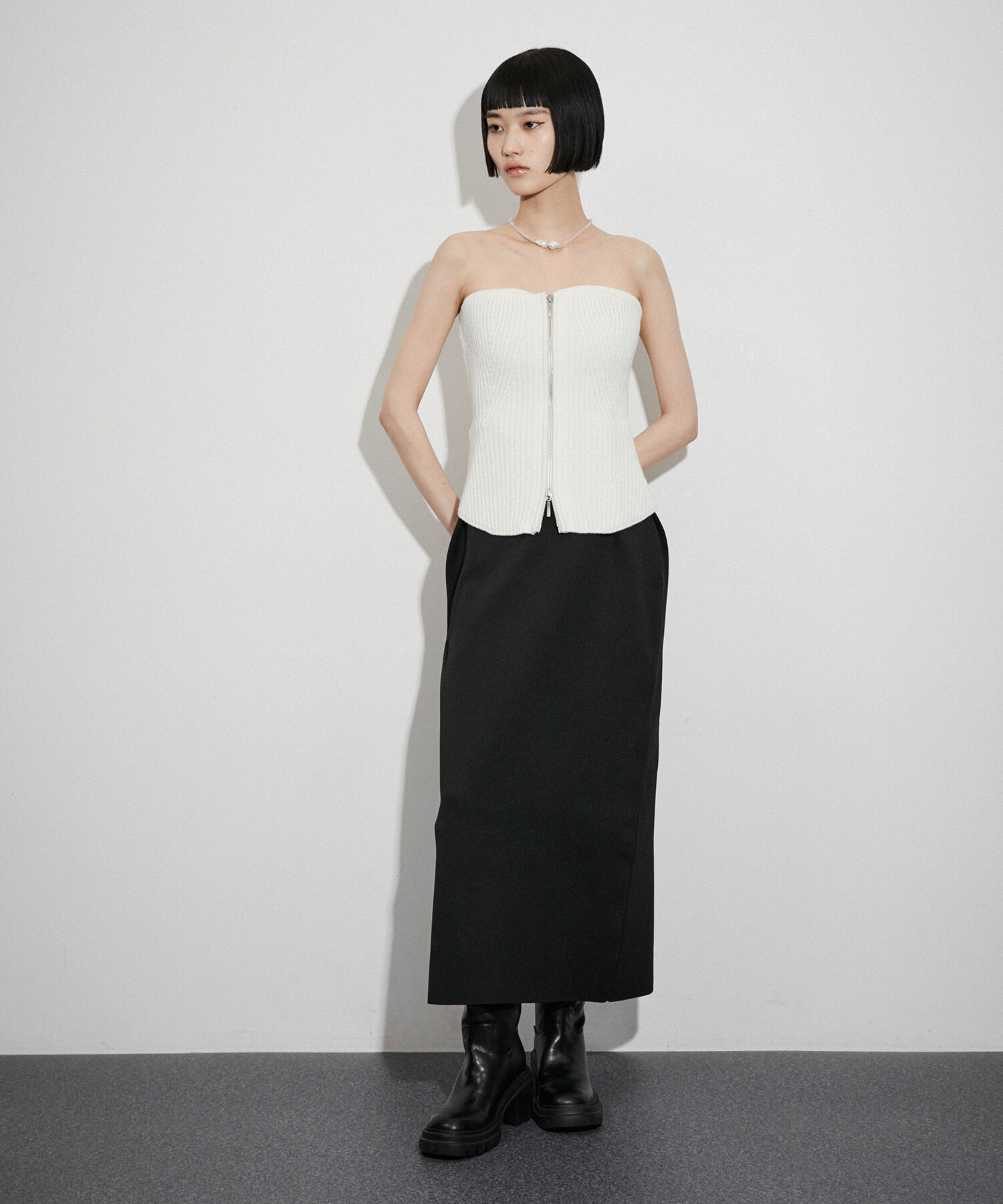 ADAM ET ROPE'「【サステナブル】ウールシルクニットビスチェ」|その他|