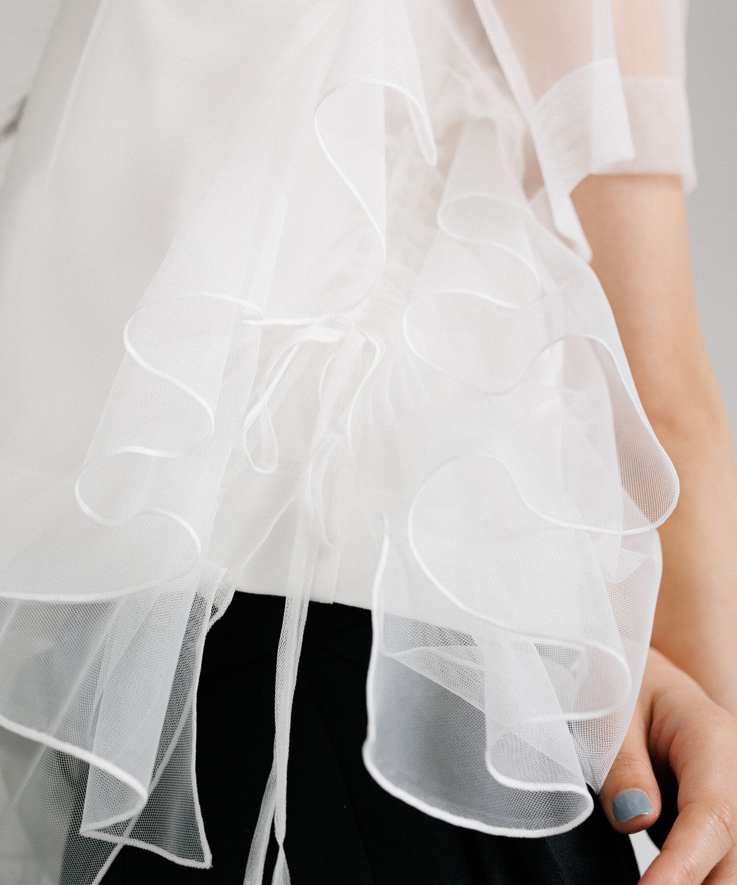 ADAM ET ROPE'「【再入荷・洗える・サステナブル】ギャザーチュールトップス」|その他|