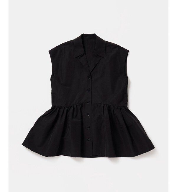 ADAM ET ROPE'「【サステナブル】オープンカラーペプラムシャツ」|シャツ・ブラウス|