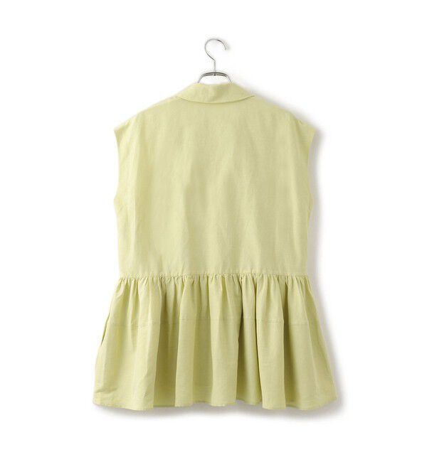 ADAM ET ROPE'「【サステナブル】オープンカラーペプラムシャツ」|シャツ・ブラウス|