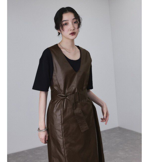 ADAM ET ROPE'「スリットジャンパースカート」|ワンピース|