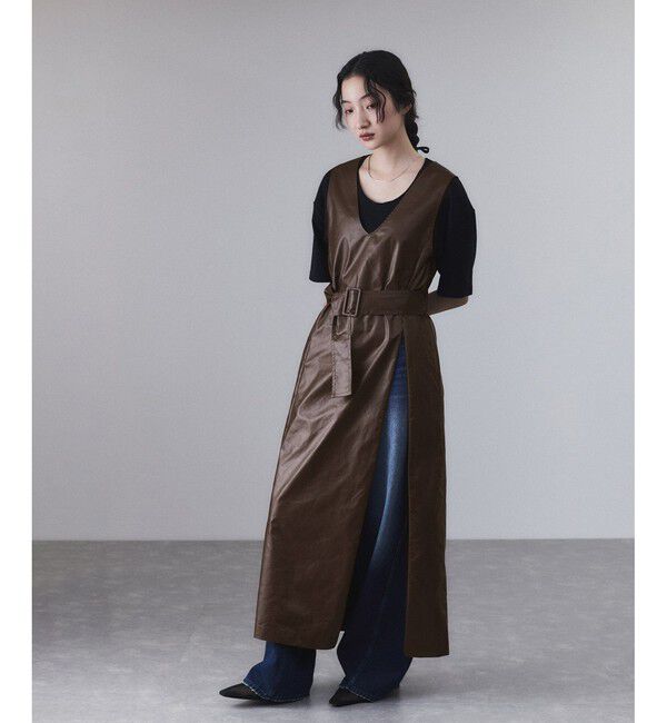 ADAM ET ROPE'「スリットジャンパースカート」|ワンピース|