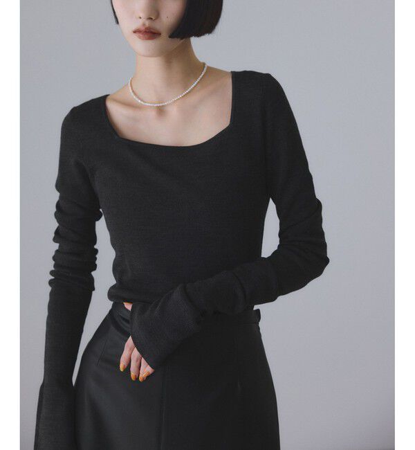 ADAM ET ROPE'「アンチピリングスクエアネックプルオーバー」|ニット・セーター|