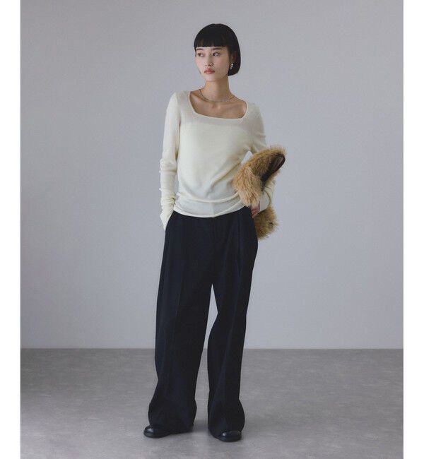 ADAM ET ROPE'「アンチピリングスクエアネックプルオーバー」|ニット・セーター|