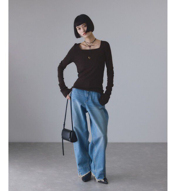 ADAM ET ROPE'「アンチピリングスクエアネックプルオーバー」|ニット・セーター|