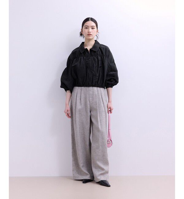 ADAM ET ROPE'「【WEB限定】ドロストネックギャザーブルゾン」|シャツ・ブラウス|