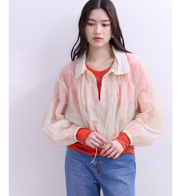 ADAM ET ROPE'「【WEB限定】ドロストネックギャザーブルゾン」|シャツ・ブラウス|