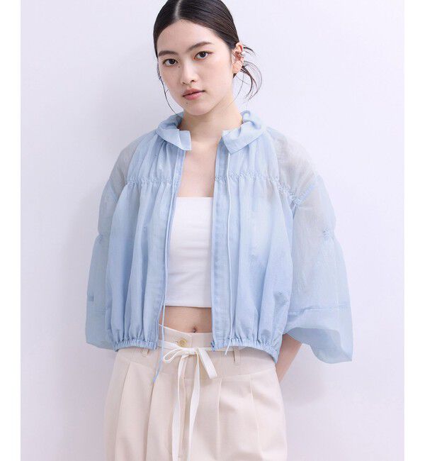 ADAM ET ROPE'「【WEB限定】ドロストネックギャザーブルゾン」|シャツ・ブラウス|