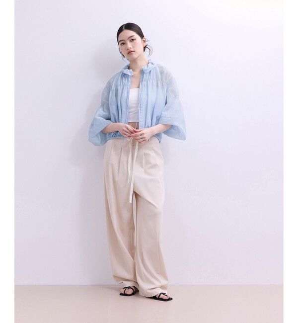 ADAM ET ROPE'「【WEB限定】ドロストネックギャザーブルゾン」|シャツ・ブラウス|