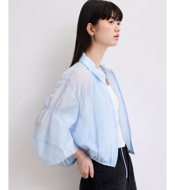 ADAM ET ROPE'「【WEB限定】ドロストネックギャザーブルゾン」|シャツ・ブラウス|