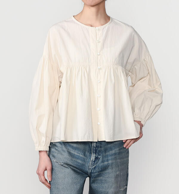 ORCIVAL「ORCIVAL | コットンポプリン ギャザー長袖シャツ WOMEN」|シャツ・ブラウス|IVORY