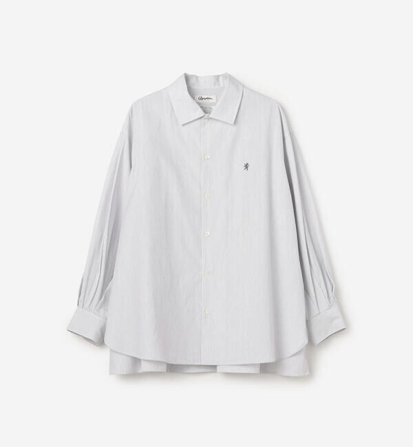 GYMPHLEX「Gymphlex | コットン ストライプ 長袖チュニックシャツ WOMEN」|シャツ・ブラウス|WHITE系1