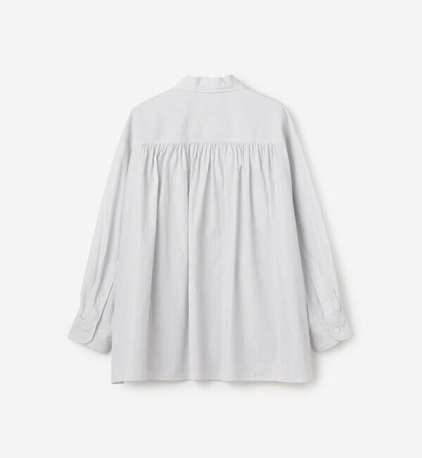 GYMPHLEX「Gymphlex | コットン ストライプ 長袖チュニックシャツ WOMEN」|シャツ・ブラウス|