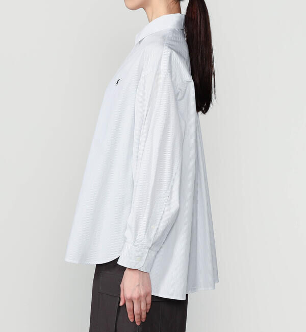 GYMPHLEX「Gymphlex | コットン ストライプ 長袖チュニックシャツ WOMEN」|シャツ・ブラウス|