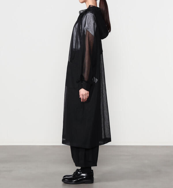  「eunoia | シアーオーガンジー フリルフードコート WOMEN」|ダッフルコート|