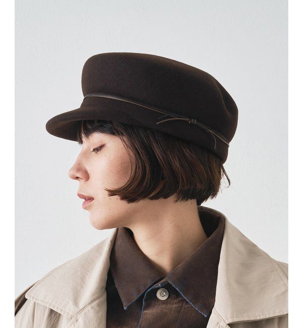  「【CATARZI】WOOLキャスケット」|ハット|ブラウン