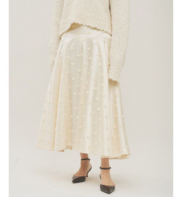  「ボンボンジャガードスカート」|スカート|エクリュ