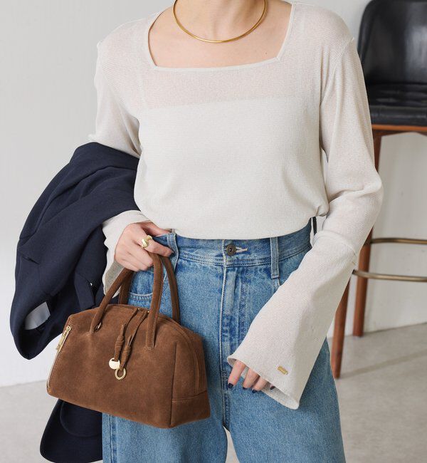  「シアーラメリブスクエアカットソー」|Tシャツ・カットソー|